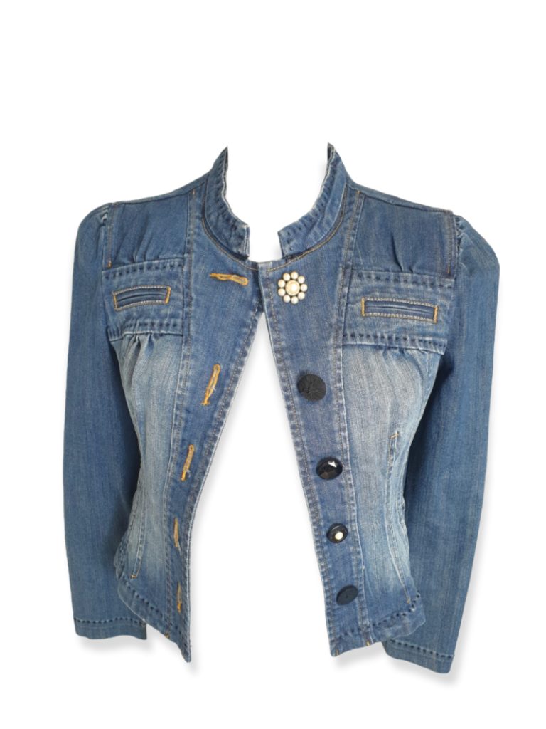 veste en jean sans col